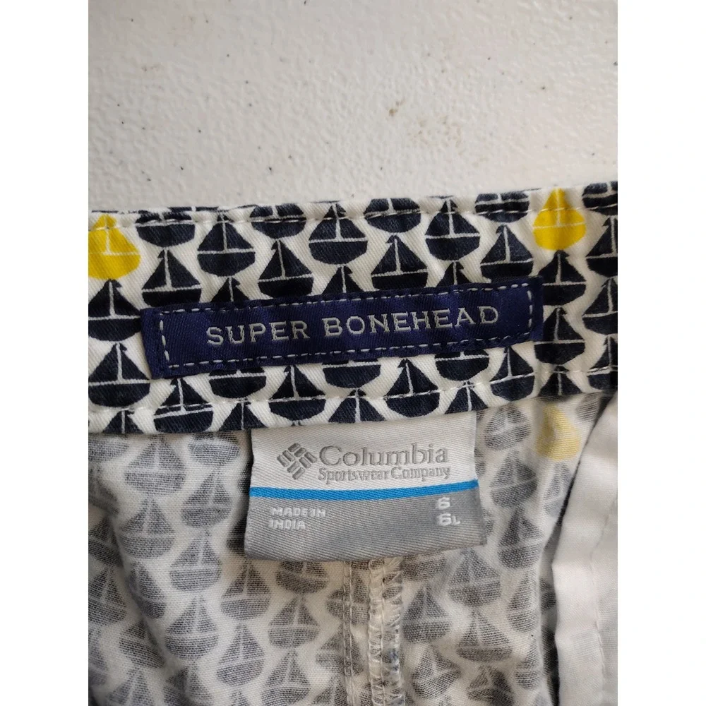 SUPER‎ BONEHEAD Columbia Sportswear Women's Shorts Sailboat Print Size 6